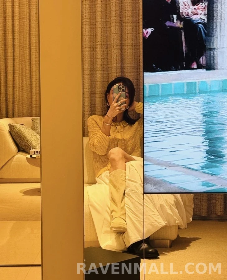 샤넬 샤넬 스웨이드 모카신 롱 부츠 상세 이미지