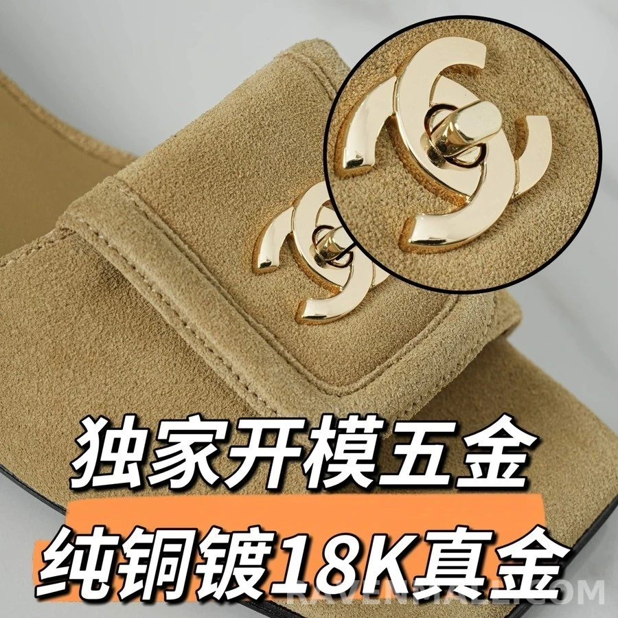 샤넬 샤넬 로고 스퀘어 토 뮬 상세 이미지