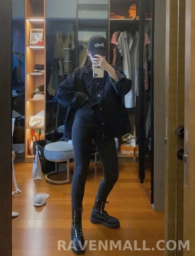 샤넬 샤넬 가죽 레이스업 플랫폼 부츠 상세 이미지