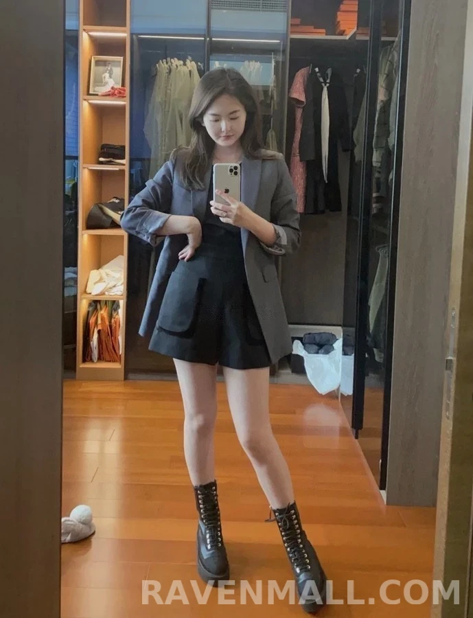 샤넬 샤넬 가죽 레이스업 플랫폼 부츠 상세 이미지