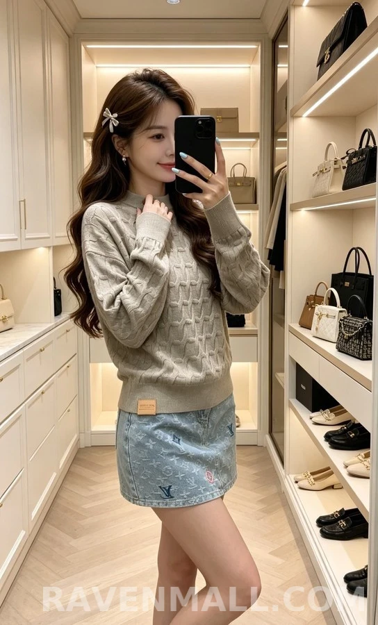 루이비통 루이비통 엠보싱 패턴 니트 스웨터 상세 이미지