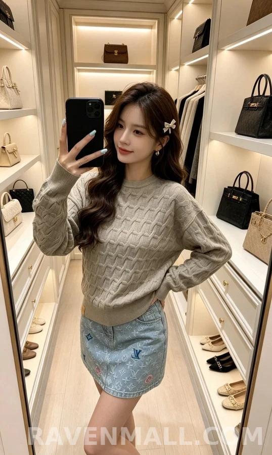 루이비통 루이비통 엠보싱 패턴 니트 스웨터 상세 이미지