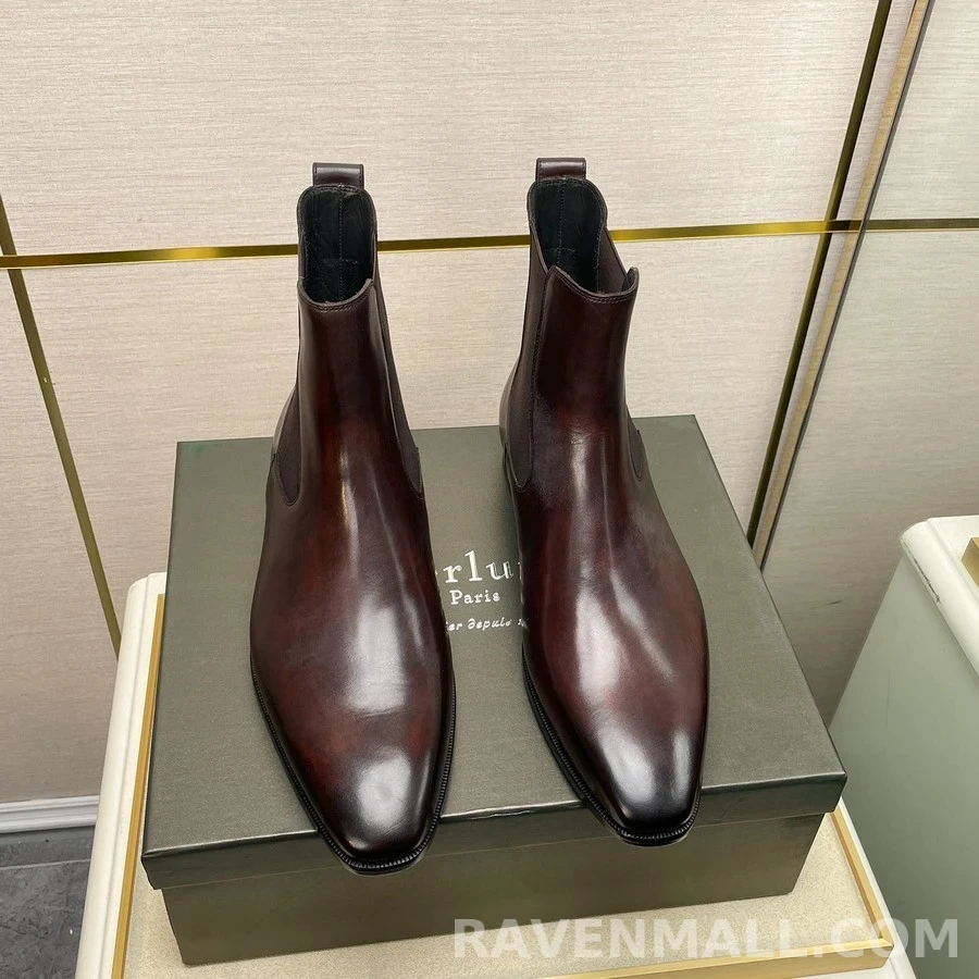 벨루티 벨루티 버니싱 가죽 첼시 부츠 상세 이미지