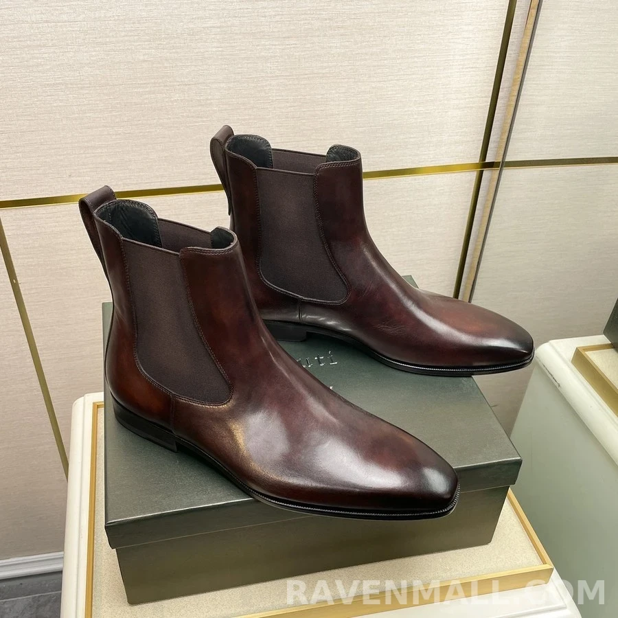 벨루티 벨루티 버니싱 가죽 첼시 부츠 상세 이미지