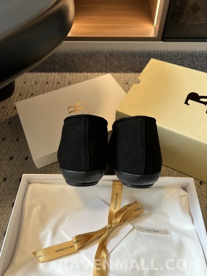 더로우 더로우 스웨이드 V컷 퍼안감 슬리퍼 상세 이미지