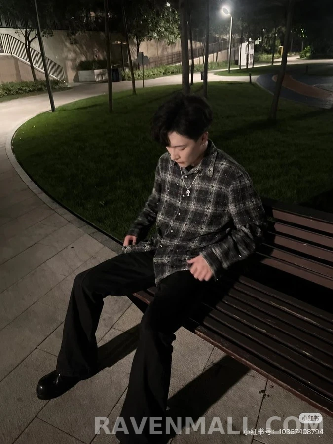 크롬하츠 크롬하츠 체크 크로스 긴팔 티셔츠 상세 이미지