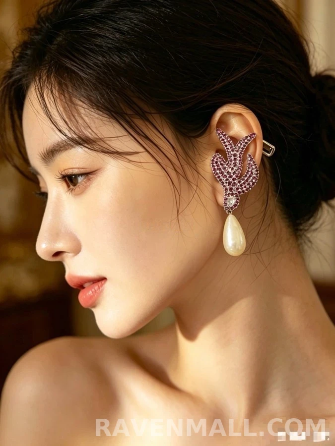 생로랑 세인트로랑 스왈로우 펄 이어클립 상세 이미지