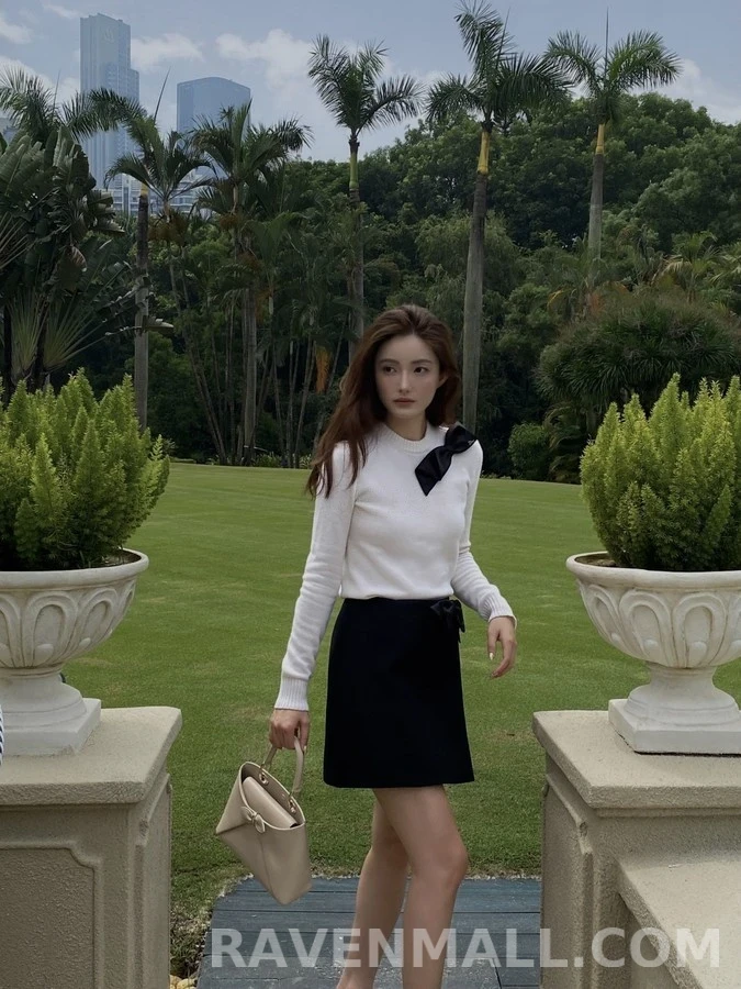디올 디올 보우 디테일 캐시미어 스웨터 상세 이미지