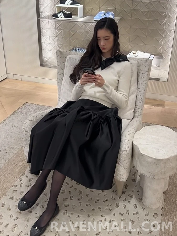 디올 디올 보우 디테일 캐시미어 스웨터 상세 이미지