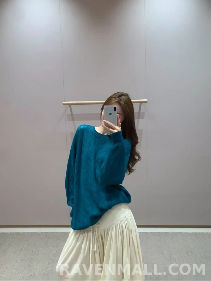 로로피아나 로로피아나 레트로 피콕그린 케이블 니트 상세 이미지