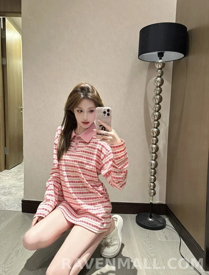 크롬하츠 크롬하츠 크로스 자카드 스트라이프 긴팔 티셔츠 상세 이미지