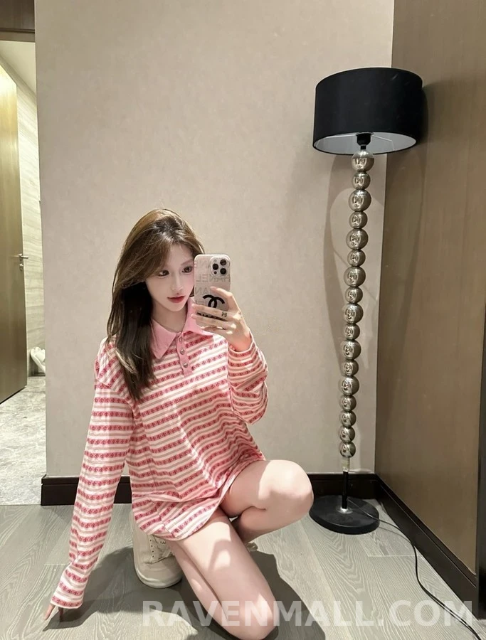 크롬하츠 크롬하츠 크로스 자카드 스트라이프 긴팔 티셔츠 상세 이미지