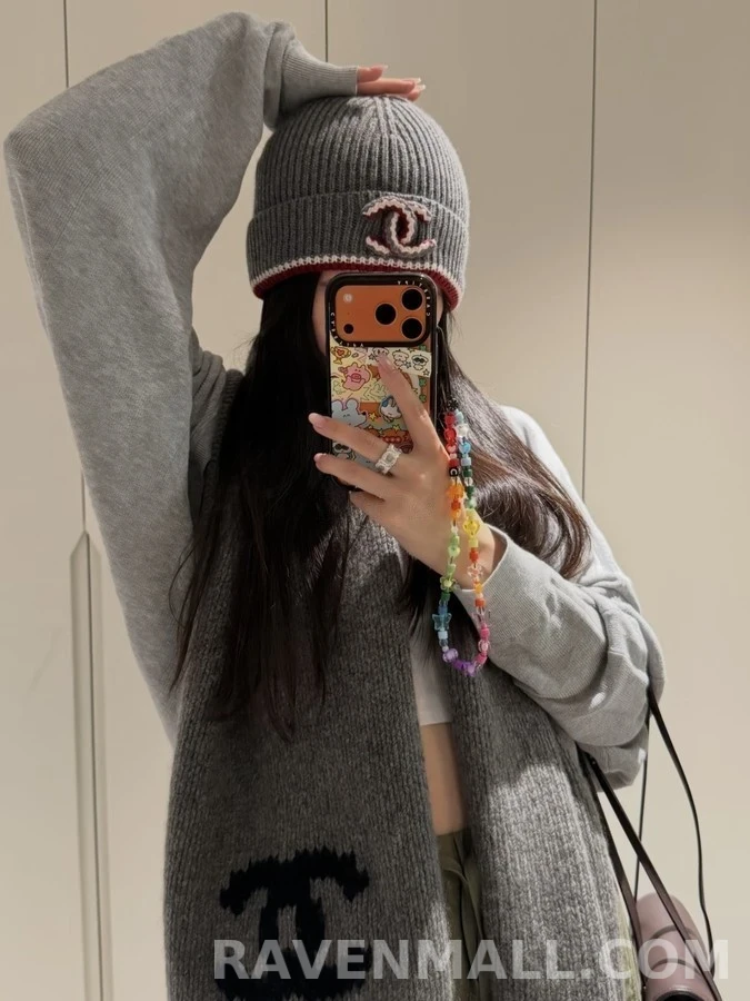 샤넬 샤넬 로고 골지 비니 상세 이미지