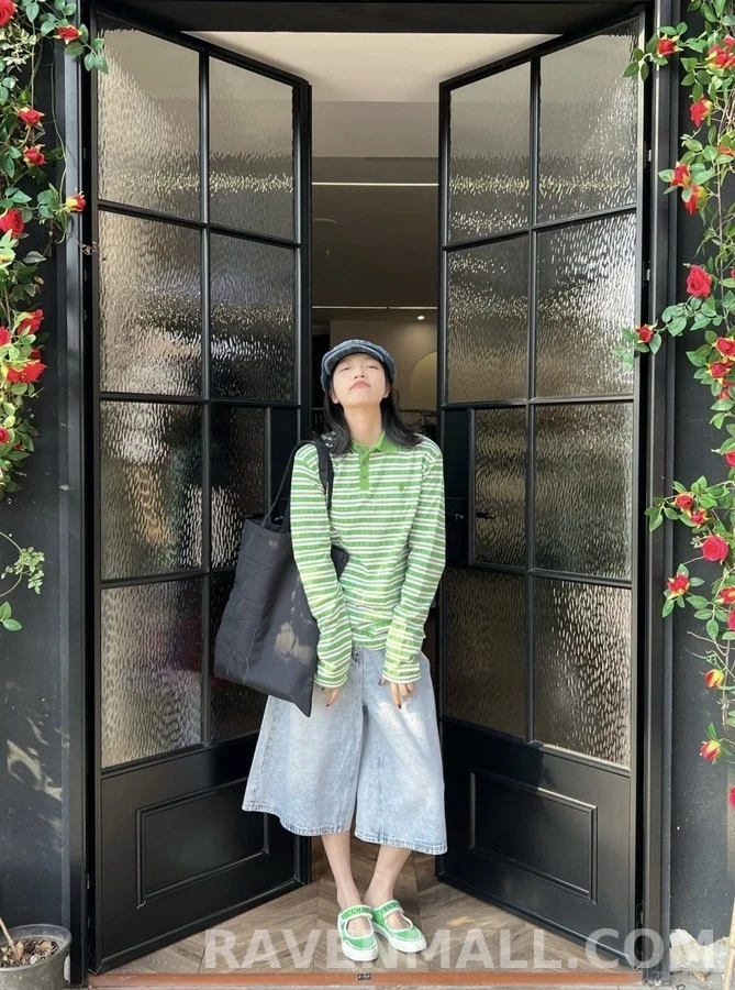 크롬하츠 크롬하츠 십자가 자카드 스트라이프 긴팔 폴로 티셔츠 상세 이미지