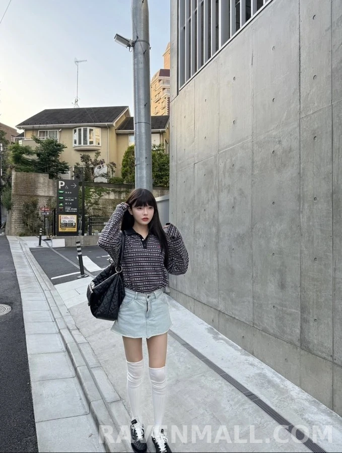 크롬하츠 크롬하츠 십자 패턴 스트라이프 폴로 긴팔 티셔츠 상세 이미지