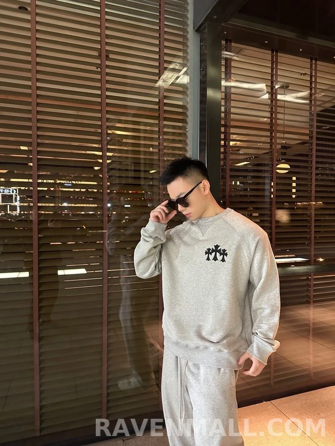 크롬하츠 크롬하츠 크로스 자수 CH 레터링 맨투맨 상세 이미지
