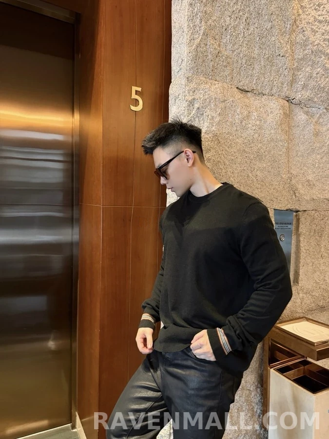 버버리 버버리 체크 스트라이프 니트 상세 이미지