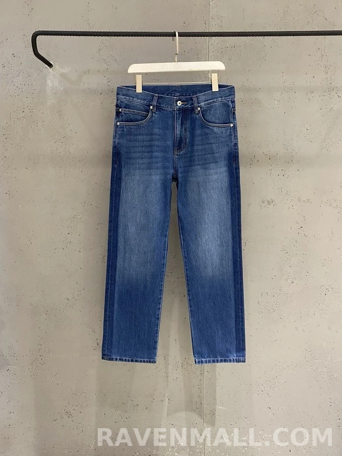 보테가베네타 보테가 베네타 위빙 레더 라벨 스트레이트 데님 팬츠 상세 이미지