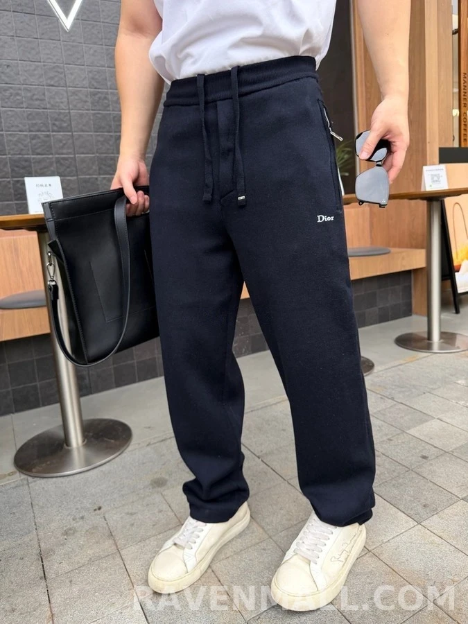 디올 디올 자수 드로스트링 트레이닝 팬츠 상세 이미지