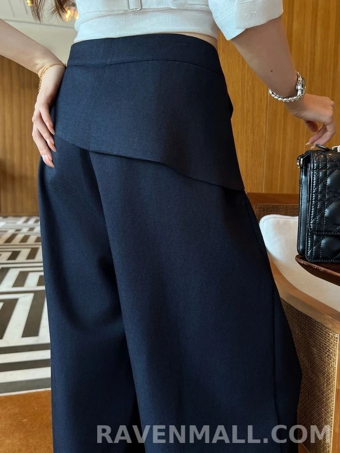 디올 디올 랩 디테일 와이드 팬츠 상세 이미지