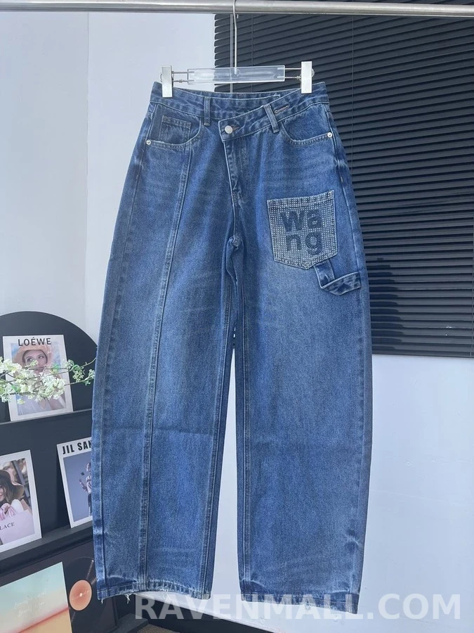 알렉산더 왕 알렉산더 왕 로고 포켓 와이드 데님 팬츠 상세 이미지