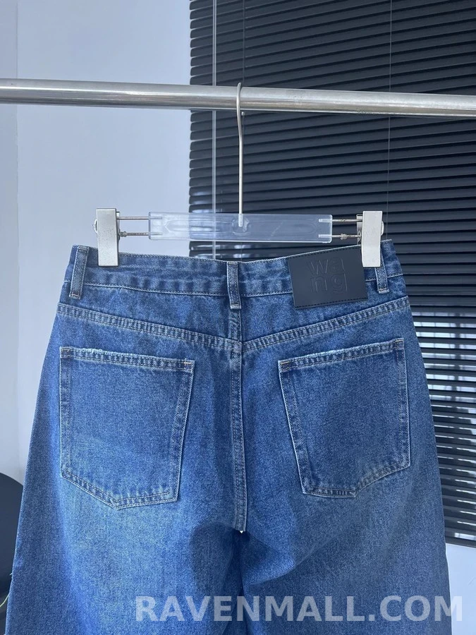 알렉산더 왕 알렉산더 왕 로고 포켓 와이드 데님 팬츠 상세 이미지