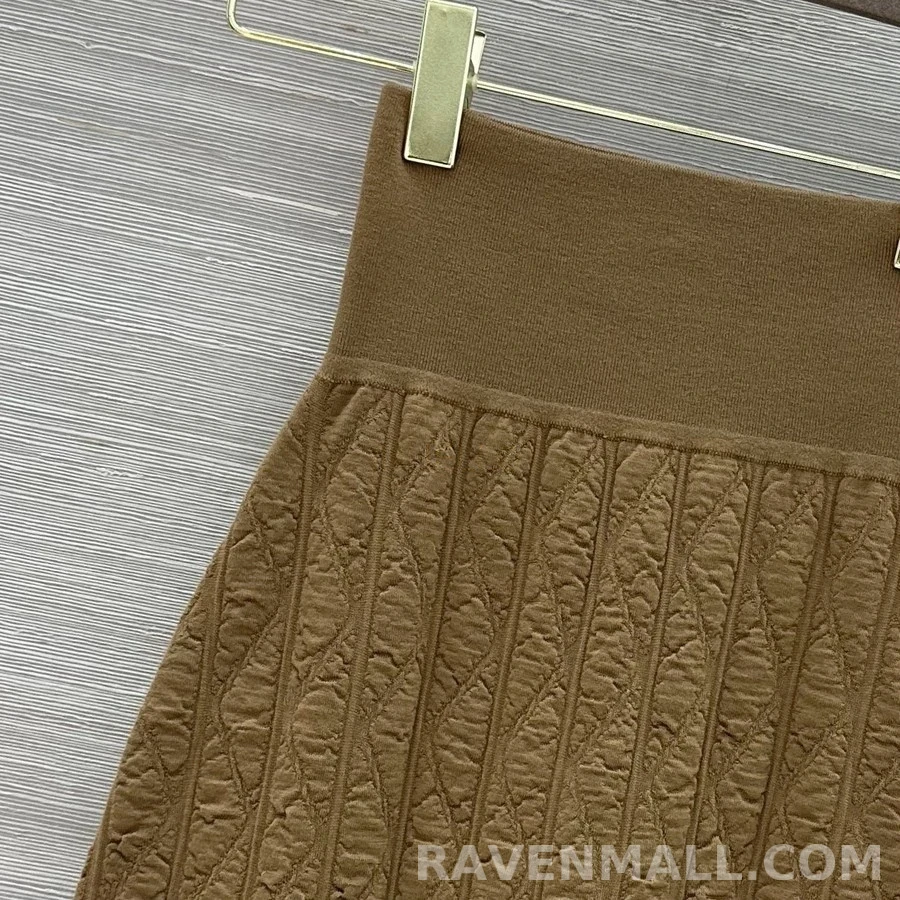 로로피아나 로로피아나 다이아몬드 패턴 캐시미어 롱 스커트 상세 이미지