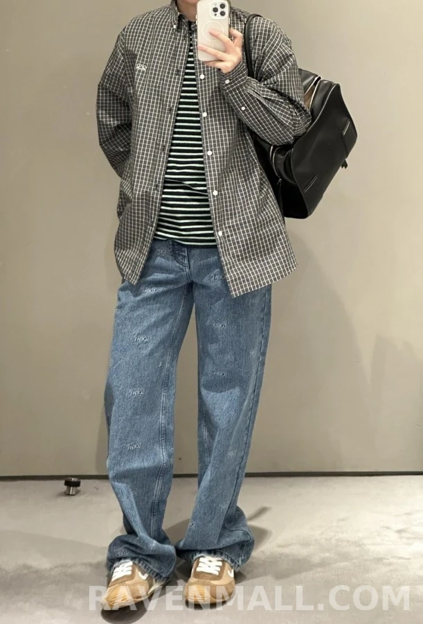 로에베 로에베 엠브로이더리 로고 데님 팬츠 상세 이미지