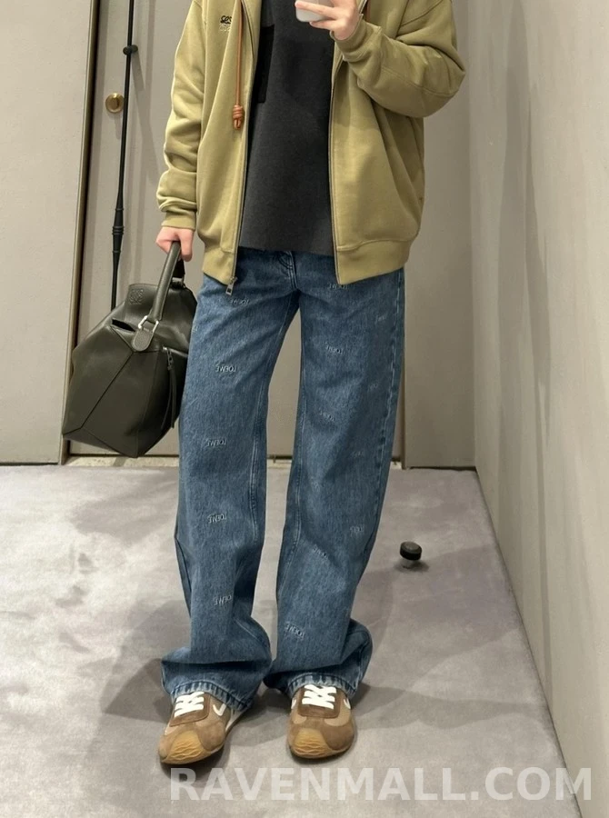 로에베 로에베 엠브로이더리 로고 데님 팬츠 상세 이미지