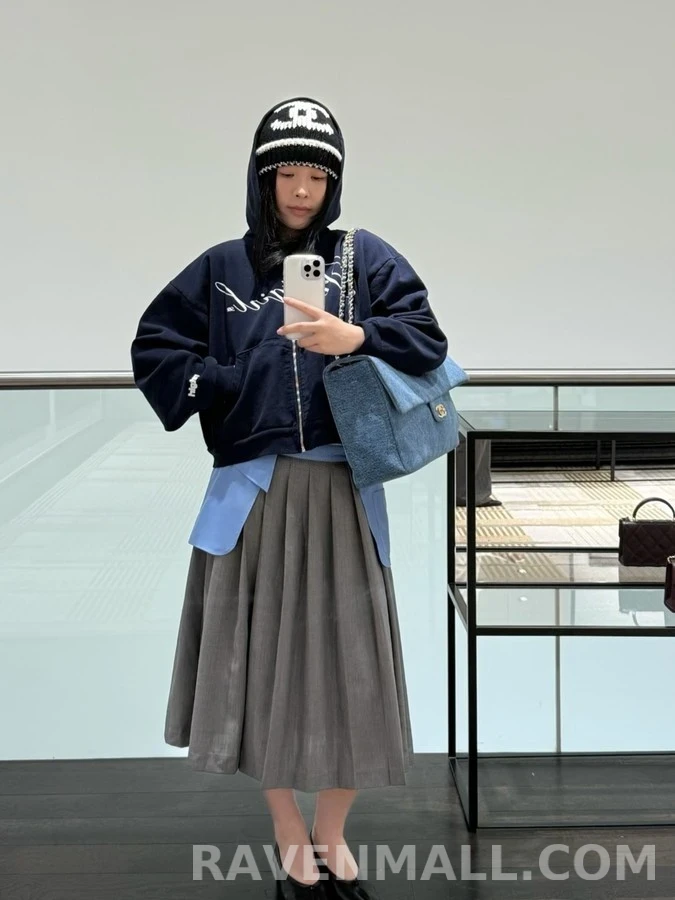 샤넬 샤넬 더블 C 배색 니트 비니 상세 이미지