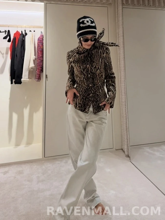 샤넬 샤넬 더블 C 배색 니트 비니 상세 이미지
