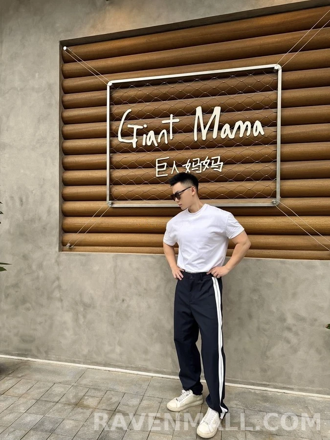 몽클레어 몽클레어 로고 스트라이프 드로스트링 팬츠 상세 이미지