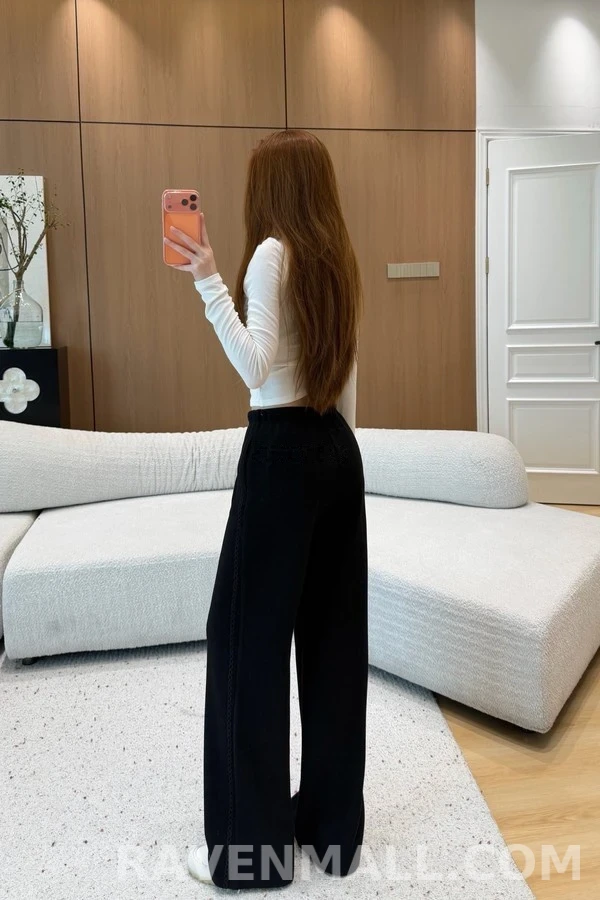 샤넬 샤넬 로고 드로스트링 와이드 팬츠 상세 이미지