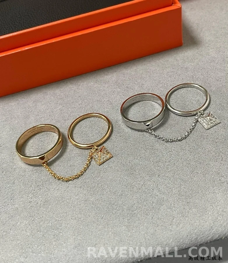 에르메스 에르메스 피라미드 참 체인 반지 상세 이미지
