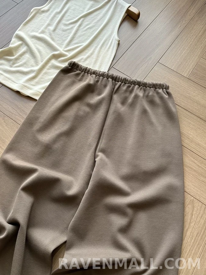 더로우 더로우 텍스처 드로스트링 스트레이트 팬츠 상세 이미지