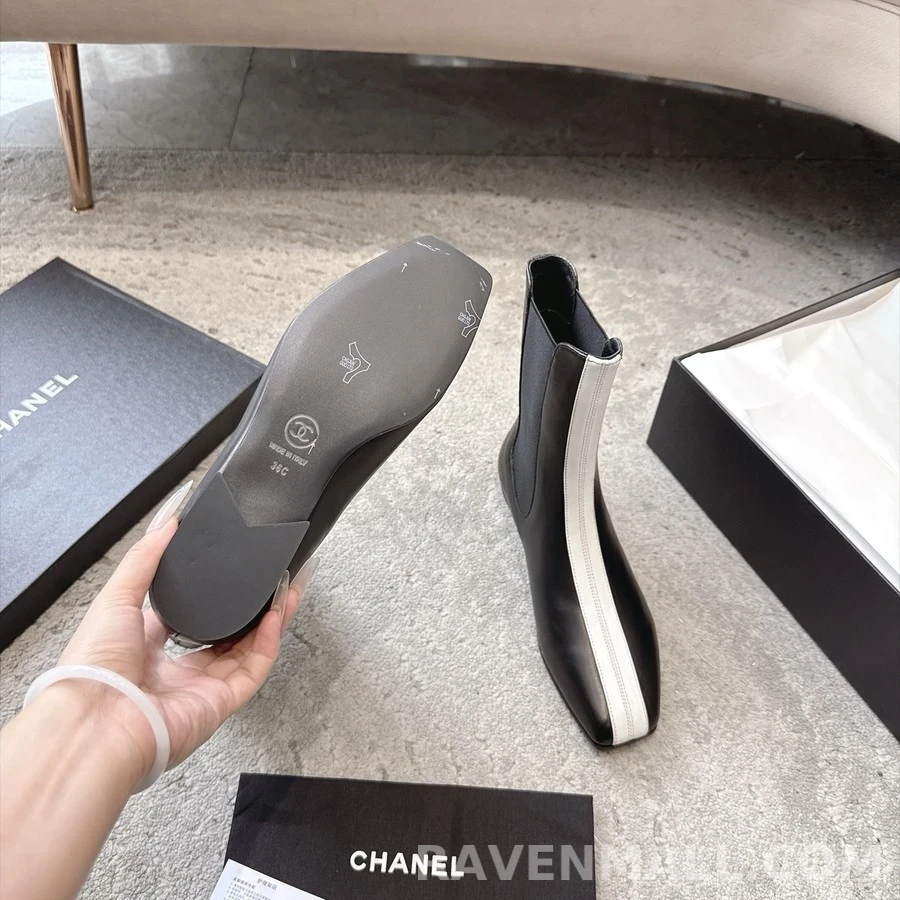 샤넬 샤넬 투톤 레더 첼시 부츠 상세 이미지