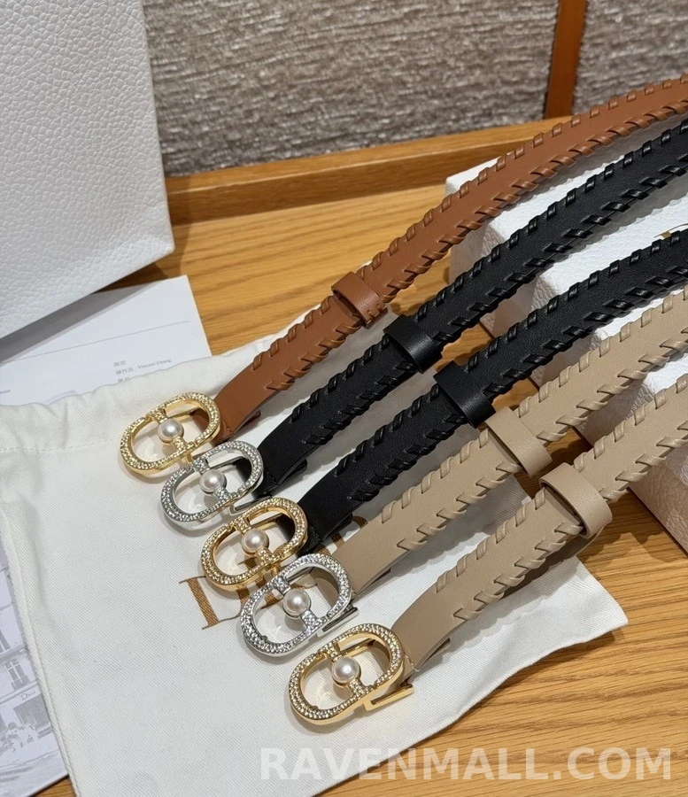 디올 디올 크리스탈 진주 레더 벨트 상세 이미지