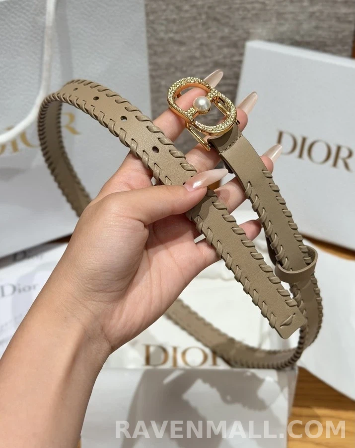 디올 디올 크리스탈 진주 레더 벨트 상세 이미지