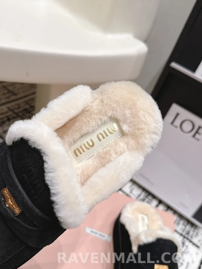 미우미우 미우미우 플랫폼 모피 로퍼 뮬 상세 이미지
