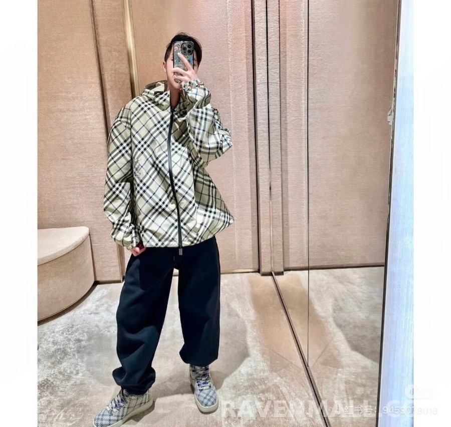 버버리 버버리 전투마 격자무늬 양면 자켓 상세 이미지