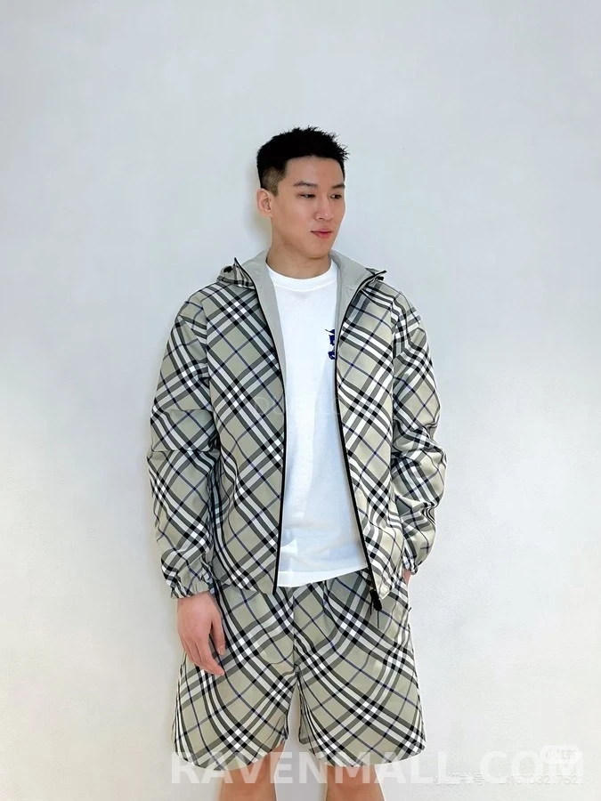 버버리 버버리 전투마 격자무늬 양면 자켓 상세 이미지