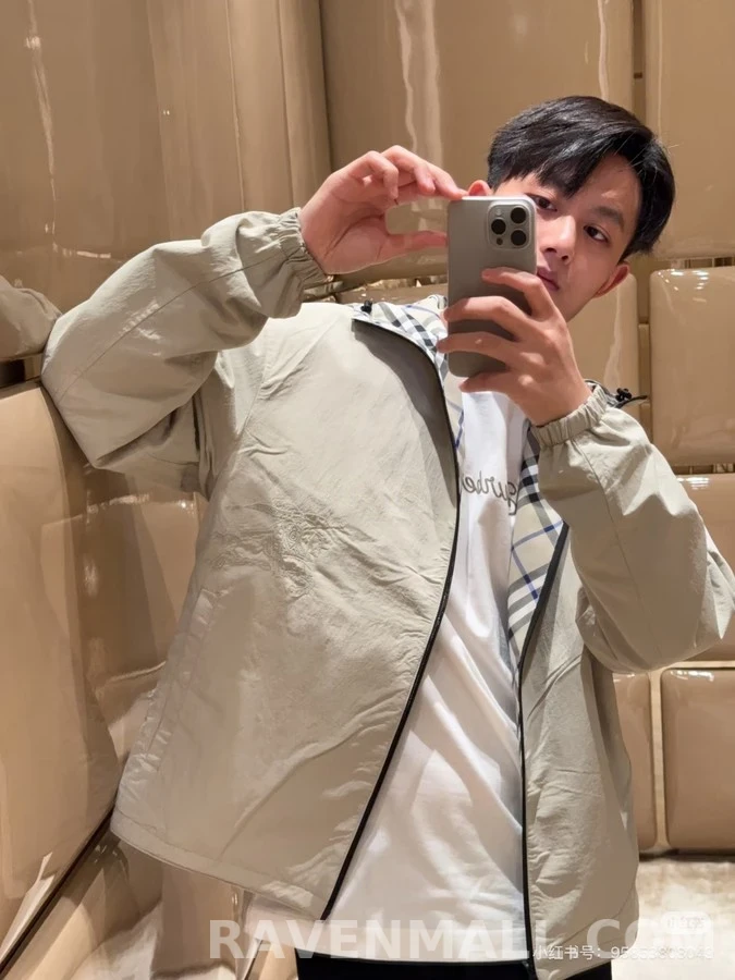 버버리 버버리 전투마 격자무늬 양면 자켓 상세 이미지