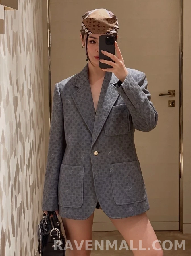 루이비통 루이비통 체크 패턴 싱글 블레이저 상세 이미지