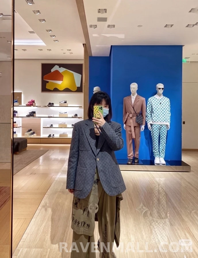 루이비통 루이비통 체크 패턴 싱글 블레이저 상세 이미지