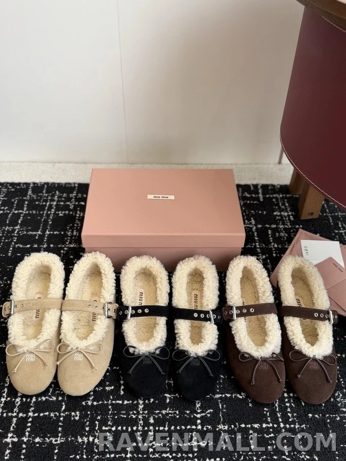 미우미우 미우미우 스웨이드 양모 瑪麗珍鞋 상세 이미지