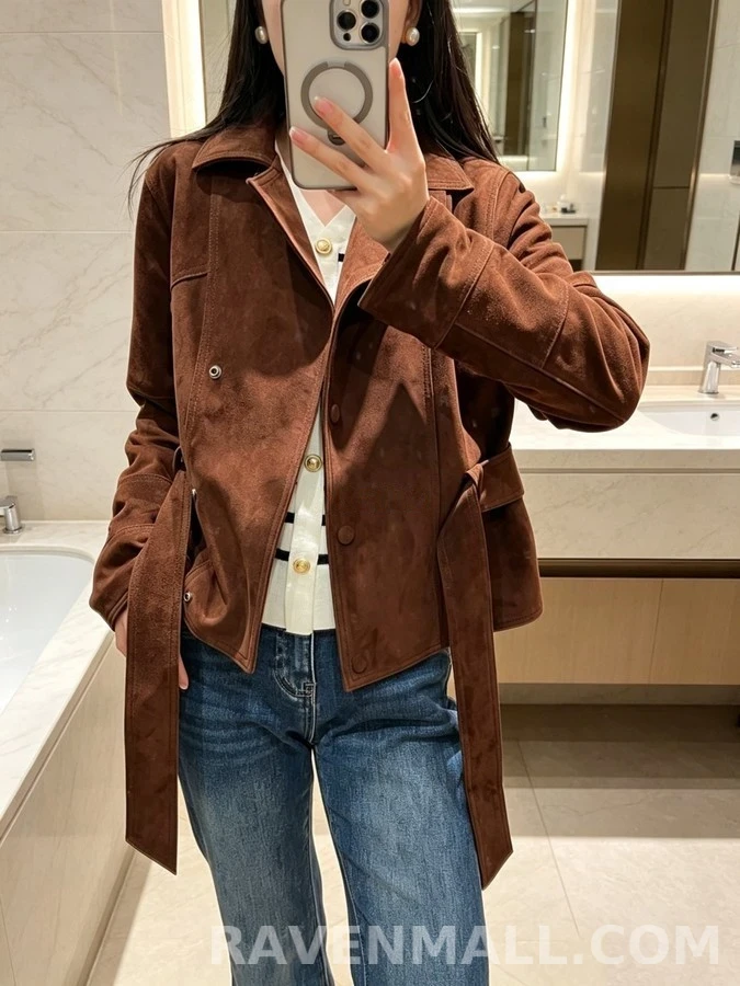 셀린느 셀린느 스웨이드 벨티드 자켓 상세 이미지