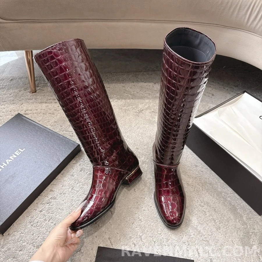 샤넬 샤넬 악어엠보 롱 부츠 상세 이미지