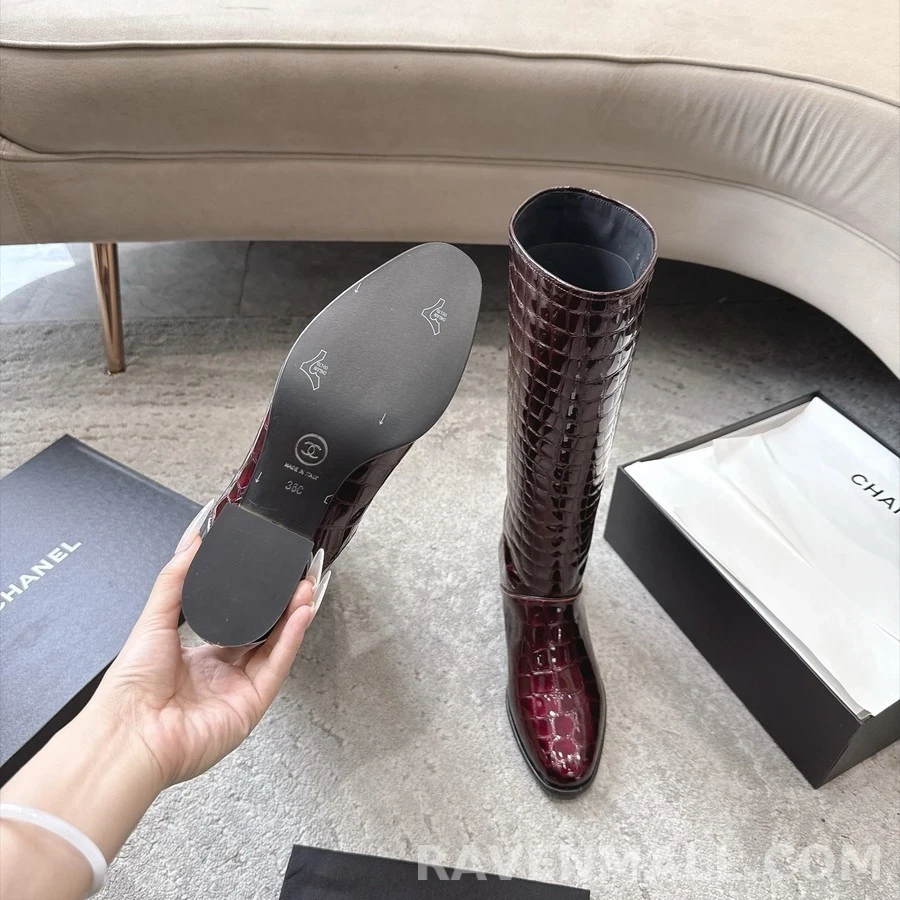 샤넬 샤넬 악어엠보 롱 부츠 상세 이미지