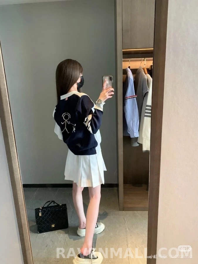 톰브라운 톰브라운 컬러블록 강아지 패턴 가디건 상세 이미지