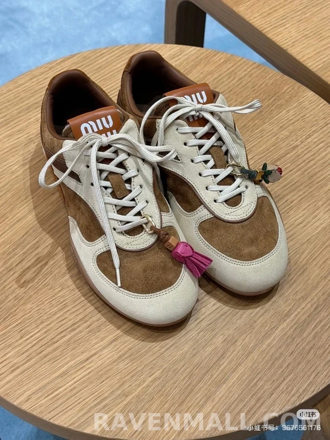 미우미우 미우미우 배색 레트로 독일군 스니커즈 상세 이미지